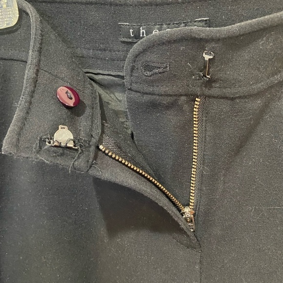 Theory Emmett Wide Leg Cropped Black Pants sz 6‎ - Picture 7 of 7